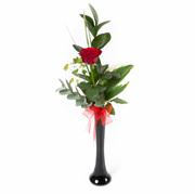Single Red Rose with Vase 