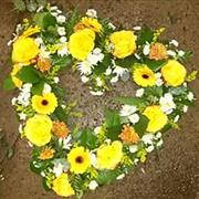 Yellow Open Funeral Heart