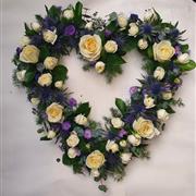 Thistle and White Roses Heart